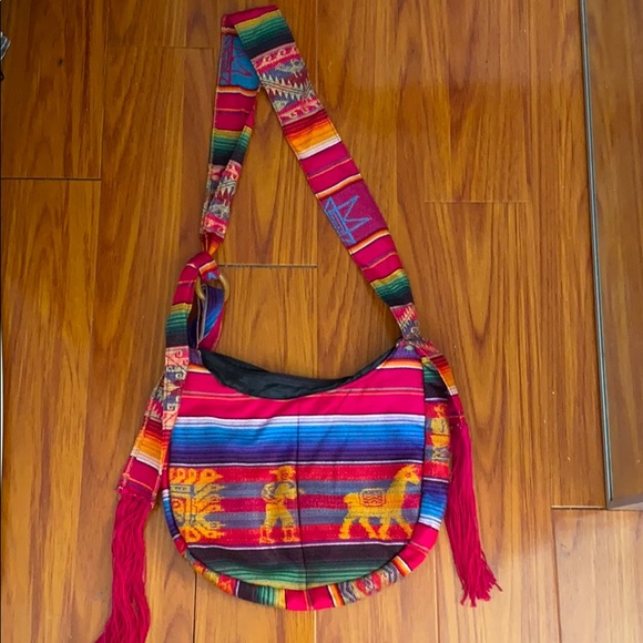 🌿 Fuchsia Boho Crossbody Bag - Picture 1 of 1